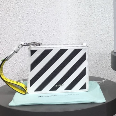 Off White 2019 Leather Mini Clutch Bag,18.5cm - 오프화이트 2019 레더 남여공용 미니 클러치백 OFFB0019,18.5cm,화이트