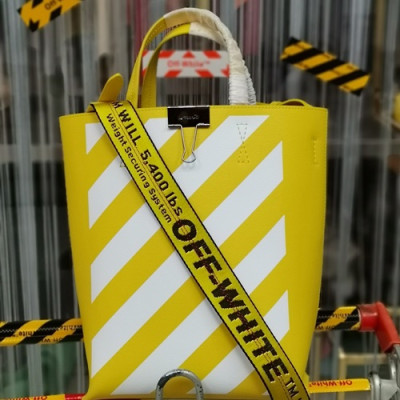 Off White 2019 Leather Tote Shoulder Bag,29cm - 오프화이트 2019 레더 남여공용 토트 숄더백,OFFB0059,29cm,옐로우