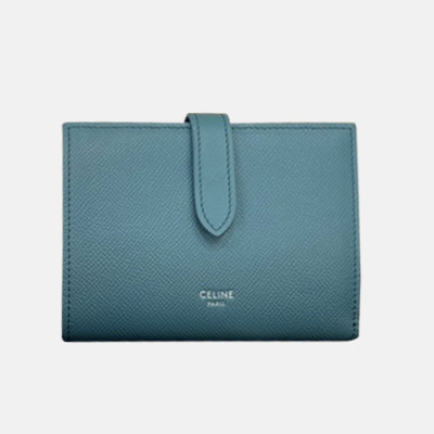Celine 2019 Ladies Wallet,14cm - 셀린느 2019 여성용 레더 중지갑,CELW0004,14cm.블루