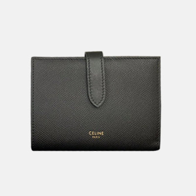 Celine 2019 Ladies Wallet,14cm - 셀린느 2019 여성용 레더 중지갑,CELW0007,14cm.블랙