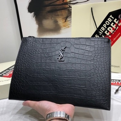 Saint Laurent 2019 Women Monogram Clutch Bag,29.5CM - 입생로랑 2019 여성용 모노그램 클러치백,SLB0416,29.5CM,블랙