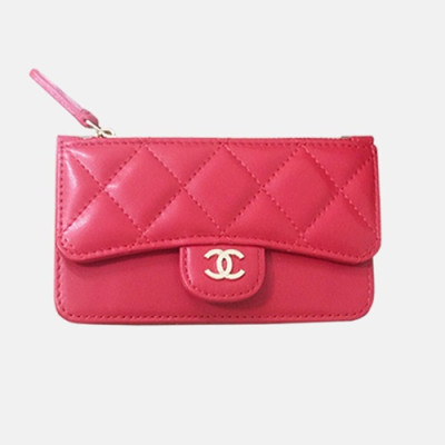 Chanel 2019 Ladies Wallet / Card Purse - 샤넬 2019 여성용 레더 중지갑  / 카드지갑 ,CHAW0028,13cm.레드(금장)