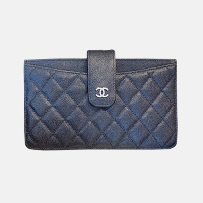 Chanel 2019 Ladies Wallet / Card Purse - 샤넬 2019 여성용 레더 장지갑 / 카드지갑 ,CHAW0030,18.5cm.블랙(은장)