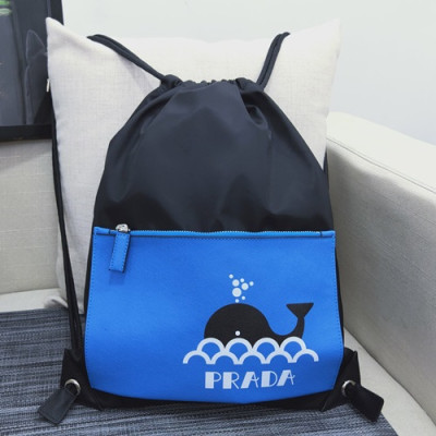 Prada 2019 Nylon&Leather Back Pack ,43CM - 프라다 2019 나일론&레더 남여공용 백팩 PRAB0048,43CM,블랙+블루