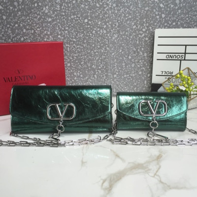 Valentino 2019 Vcase Leather Chain Shoudler Bag,19/27CM - 발렌티노 2019 Vcase 여성용 레더 체인 숄더백 ,VTB0693,19/27CM,그린