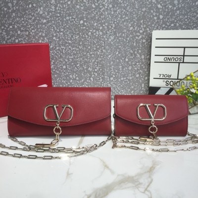 Valentino 2019 Vcase Leather Chain Shoudler Bag,19/27CM - 발렌티노 2019 Vcase 여성용 레더 체인 숄더백 ,VTB0695,19/27CM,레드