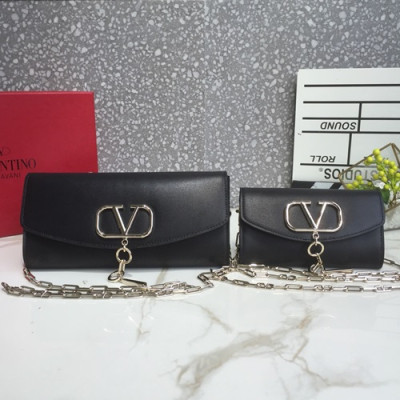 Valentino 2019 Vcase Leather Chain Shoudler Bag,19/27CM - 발렌티노 2019 Vcase 여성용 레더 체인 숄더백 ,VTB0696,19/27CM,블랙