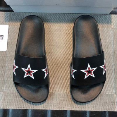 [여름추천템]Givenchy 2019 Mens Star Leather Slipper - 지방시 남성 스타 레더 슬리퍼 Giv0187x.Size(240 - 275).블랙