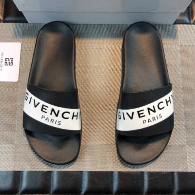 Givenchy 2019 Mens Casual Logo Leather Slipper - 지방시 남성 캐쥬얼 로고 레더 슬리퍼 Giv0192x.Size(240 - 275).블랙