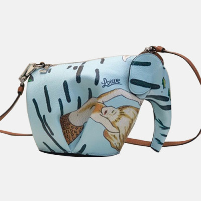 Loewe Elephant Mini Cross Bag,20CM - 로에베 엘리펀트 미니 크로스백 ,LOEB0019 ,20CM, 블루