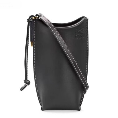 Loewe 2019 Gate Pocket Shoulder Cross Bag / Phone Bag, 19CM - 로에베 2019 게이트 포켓 숄더 크로스백 / 폰백 ,3051-LOEB0048,19CM, 블랙