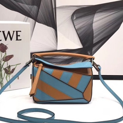 Loewe 2019 Puzzle Mini Shoulder Bag, 18CM - 로에베 2019 퍼즐 미니 숄더백 ,LOEB0129, 18CM, 블루