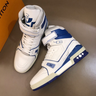 Louis vuitton 2019 Mens Virgin Abloh High-top Leather Sneakers - 루이비통 남성 하이탑 레더 스니커즈 Lou01162x.Size(240 - 270).블루