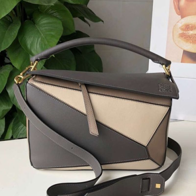 Loewe 2019 Puzzle Medium Shoulder Bag, 29CM - 로에베 2019 퍼즐 미듐 숄더백 ,LOEB0168, 29CM,다크그레이