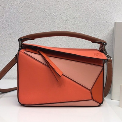 Loewe 2019 Puzzle Medium Shoulder Bag, 29CM - 로에베 2019 퍼즐 미듐 숄더백 ,LOEB0176, 29CM,오렌지+핑크