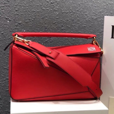 Loewe 2019 Puzzle Medium Shoulder Bag, 29CM - 로에베 2019 퍼즐 미듐 숄더백 ,LOEB0189, 29CM,레드