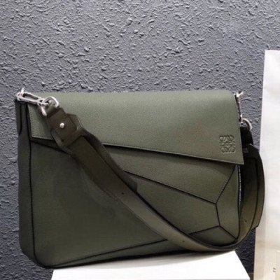 Loewe 2019 Puzzle Messenger Shoulder Bag, 36.5CM - 로에베 2019 남성용 퍼즐 메신저 숄더백 ,LOEB0219, 36.5CM, 그린