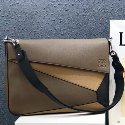 Loewe 2019 Puzzle Messenger Shoulder Bag, 36.5CM - 로에베 2019 남성용 퍼즐 메신저 숄더백 ,LOEB0221, 36.5CM, 카키+베이지