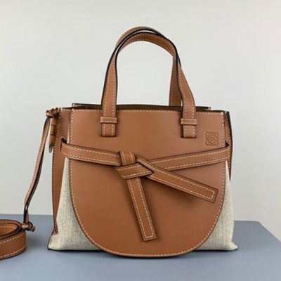 Loewe 2019 Gate Small Tote Shoulder Bag,30CM - 로에베 2019 게이트 스몰 토트 숄더백 ,LOEB0262, 30CM,브라운