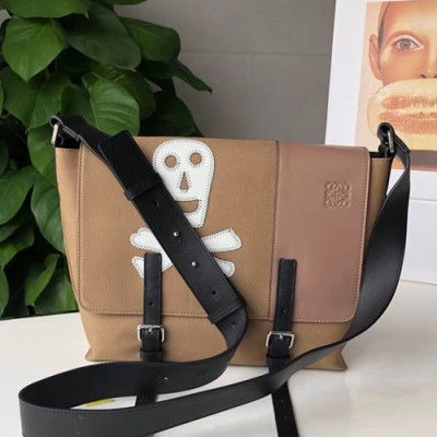 Loewe 2019 Military Messenger Shoulder Bag, 32CM - 로에베 2019 밀리터리 남성용 메신저 숄더백 ,LOEB0317,32CM, 카멜베이지