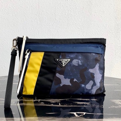 Prada 2019 Nylon Mens Clutch Bag ,28CM - 프라다 2019 나일론 남성용 클러치백 2NH007-3,28CM,다크블루