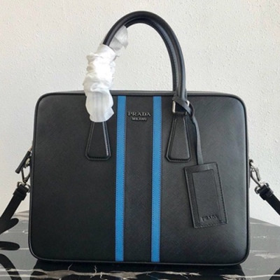 Prada 2019 Saffiano Mens Business Bag,36CM - 프라다 2019 사피아노  남성용 서류가방 2VE368-40 ,36CM,블랙