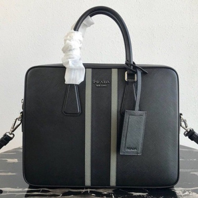 Prada 2019 Saffiano Mens Business Bag,36CM - 프라다 2019 사피아노  남성용 서류가방 2VE368-41 ,36CM,블랙