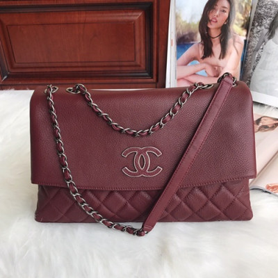 Chanel 2019 Women Leather Chain Shoulder Bag ,32CM - 샤넬 2019 여성용 레더 체인 숄더백,CHAB0862,32CM,와인