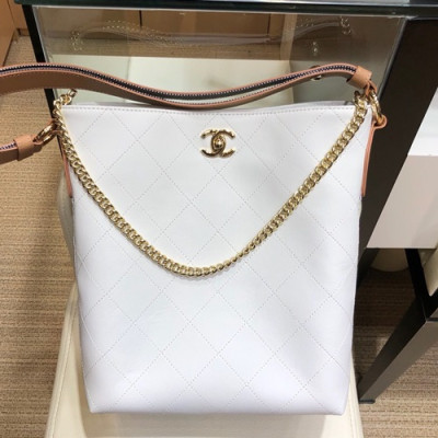 Chanel 2019 Women Tote Shoulder Bag,24CM - 샤넬 2019 여성용 토트 숄더백 CHAB0865,24CM,화이트