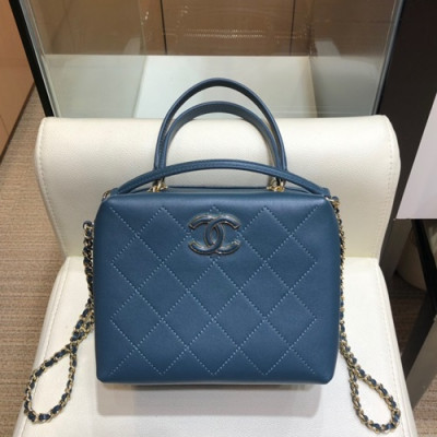 Chanel 2019 Leather Tote Shoulder Bag ,20CM - 샤넬 2019 레더 토트 숄더백  CHAB0885,20CM,블루