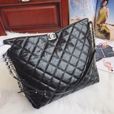 Chanel 2019 Leather Shoulder Shopper Bag ,34CM - 샤넬 2019 레더 숄더 쇼퍼백  CHAB0908,34CM,블랙