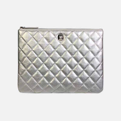 Chanel 2019 Leather Women Clutch Bag ,28CM - 샤넬 2019 레더 여성용 클러치백,CHAB0929,28CM,실버