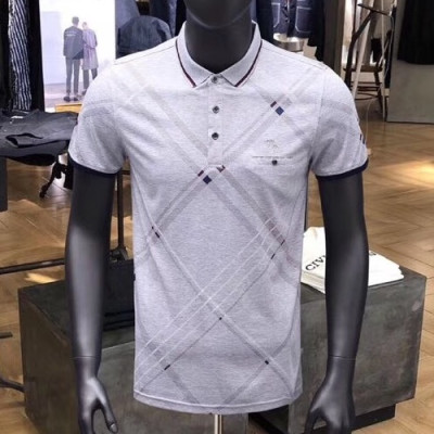 Burberry 2019 Mens Logo Polo Cotton Short Sleeved Tshirt - 버버리 남성 로고 폴로 코튼 체크 반팔티 BurPT0007.Size(m - 3xl).그레이,화이트