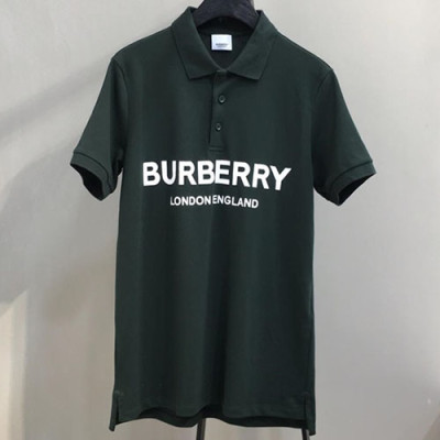 Burberry 2019 Mens Logo Polo Cotton Short Sleeved Tshirt - 버버리 남성 로고 폴로 코튼 반팔티 Burpt0002.Size(s- xl).그린