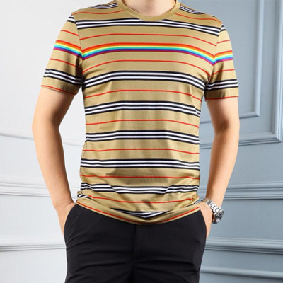 Burberry 2019 Mens Logo Cotton Short Sleeved Tshirt - 버버리 남성 로고  코튼 반팔티 BurTS0011.Size(M- 3XL).카키