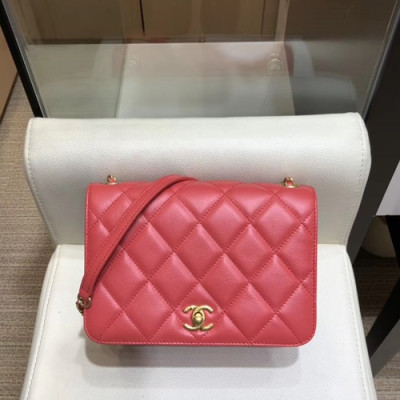 Chanel 2019 Leather Women Chain Shoulder Cross Bag,20CM - 샤넬 2019 레더 여성용 체인 숄더 크로스백,CHAB0945,20CM,레드