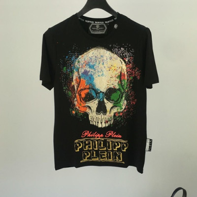 Philipp Plein 2019 Mens Logo Cotton Short Sleeved Tshirt - 필립플레인 남성 로고 코튼 반팔티 Phist0002.Size(m - 3xl). 블랙