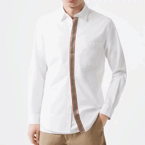 Burberry 2019 Mens white Cotton  Sleeved shirt - 버버리 남성 화이트 코튼 셔츠 Burst0012.Size(m - 2xl).화이트