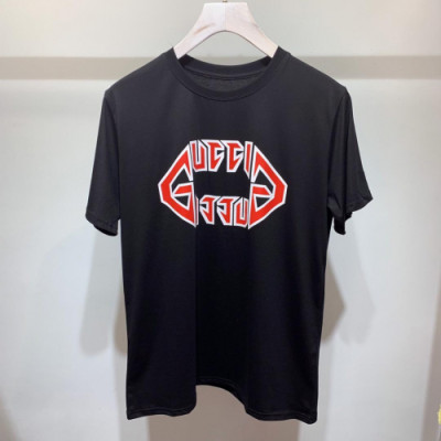 Gucci 2019 Mm/Wm Wolf Logo Cotton Short Sleeved Clothes - 구찌 남자 울프 로고 코튼 반팔티 Gucts0023.Size(M- 2xl).네이비