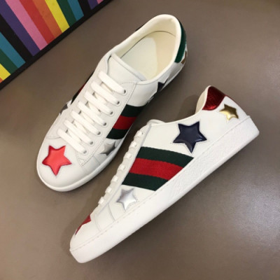 Gucci 2019 Mm/Wm Star Ace Leather Sneakers - 구찌 남자 스타 에이스 스니커즈 Guc01225x.Size(225 - 275).화이트