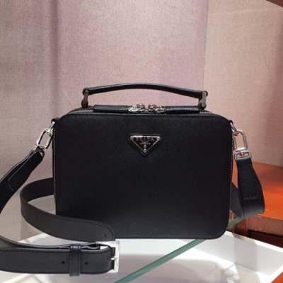 Prada 2019 Leather Mens Tote Shoulder Bag,22CM - 프라다 2019 레더 남성용 토트 숄더백,2VH069 - 1,22cm,블랙