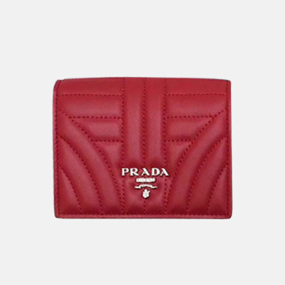 Prada 2019 Ladies Saffiano Leather Wallet 1MV204 -프라다 2019 여성용 사피아노 레더 반지갑 PRAW0094, 11.5CM,레드