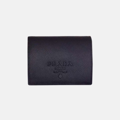 Prada 2019 Ladies Saffiano Leather Wallet 1MV204 -프라다 2019 여성용 사피아노 레더 반지갑 PRAW0096, 11.5CM,블랙