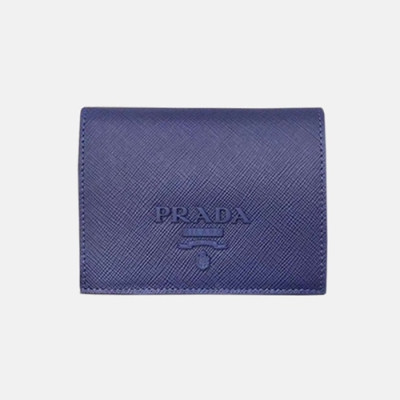 Prada 2019 Ladies Saffiano Leather Wallet 1MV204 -프라다 2019 여성용 사피아노 레더 반지갑 PRAW0097, 11.5CM,블루