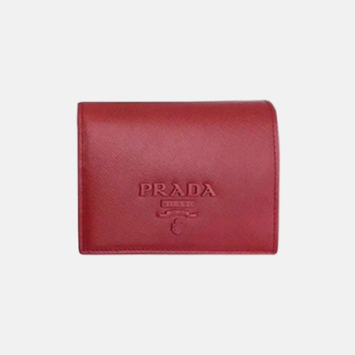 Prada 2019 Ladies Saffiano Leather Wallet 1MV204 -프라다 2019 여성용 사피아노 레더 반지갑 PRAW0098, 11.5CM,레드
