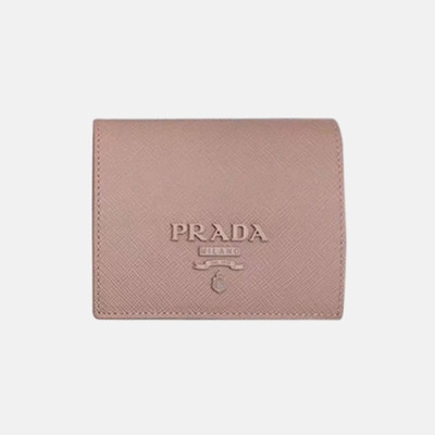 Prada 2019 Ladies Saffiano Leather Wallet 1MV204 -프라다 2019 여성용 사피아노 레더 반지갑 PRAW0099, 11.5CM,베이지핑크