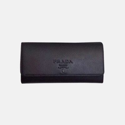 Prada 2019 Ladies Leather Wallet 1MH132 -프라다 2019 여성용 레더 장지갑,PRAW0108, 18.7CM,블랙