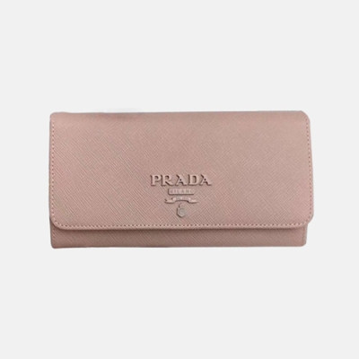 Prada 2019 Ladies Leather Wallet 1MH132 -프라다 2019 여성용 레더 장지갑,PRAW0110, 18.7CM,베이지핑크