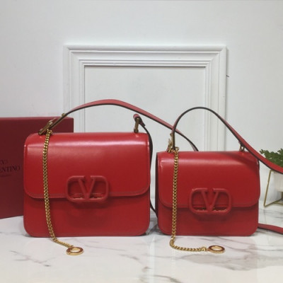 Valentino 2019 Leather Garavani Vsling Shoudler Cross Bag,18/22CM - 발렌티노 2019 레더 가라바니 브이슬링 숄더 크로스백,VTB0734,18/22CM,레드