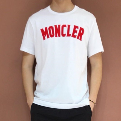 Mocler 2019 Mens Logo Cotton Short Sleeved T-shirt - 몽클레어 남성 로고 반팔티 MocTS0052.Size(M -3XL).화이트